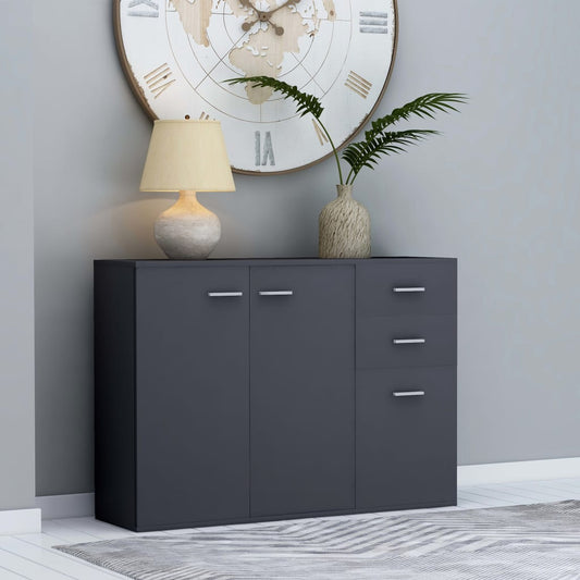 Gray Sideboard 105x30x75 cm in Multilayer Wood