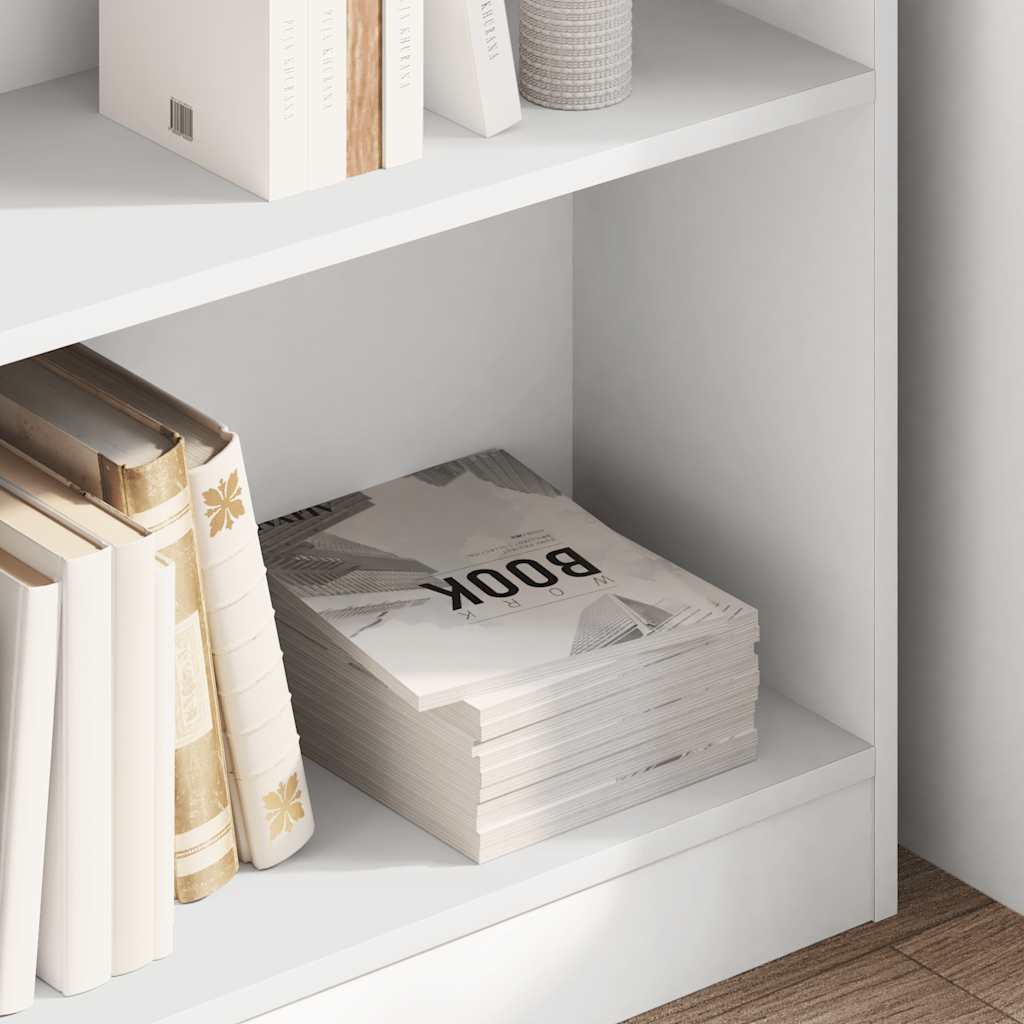 Libreria Bianca 80x24x75 cm in Legno Multistrato | homemem39