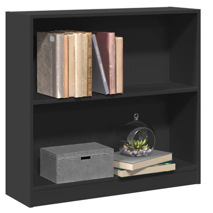 Libreria Nera 80x24x75 cm in Legno Multistrato