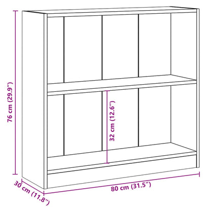 Libreria Nera 80x24x75 cm in Legno Multistrato