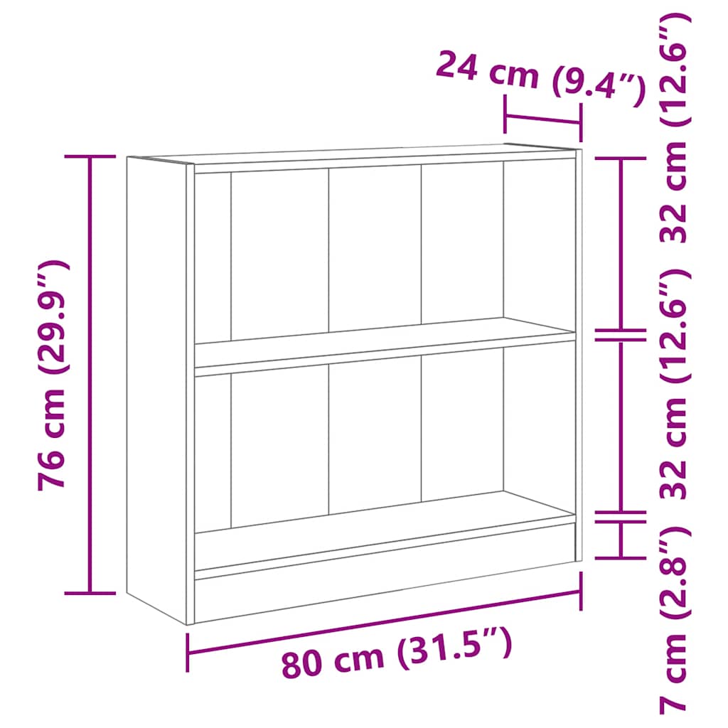 Libreria Rovere Sonoma 80x24x75 cm in Legno Multistrato | homemem39