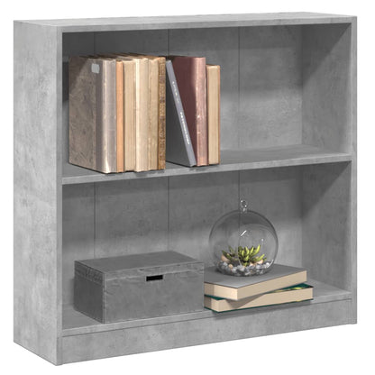 Libreria Grigio Cemento 80x24x75 cm in Legno Multistrato