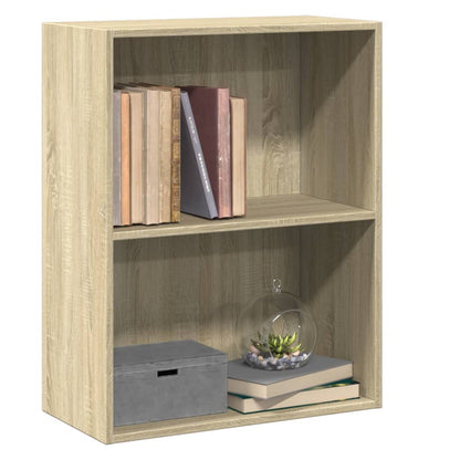 Libreria 2 Ripiani Rovere Sonoma 60x30x76,5cm Legno Multistrato