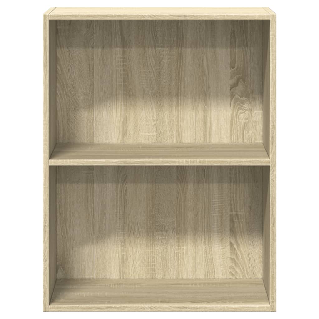 Libreria 2 Ripiani Rovere Sonoma 60x30x76,5cm Legno Multistrato