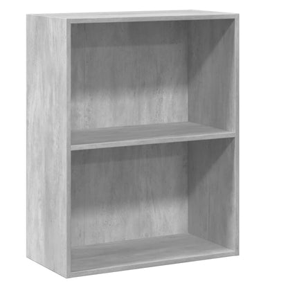 Libreria 2 Ripiani Grigio Cemento 60x30x76,5 Legno Multistrato