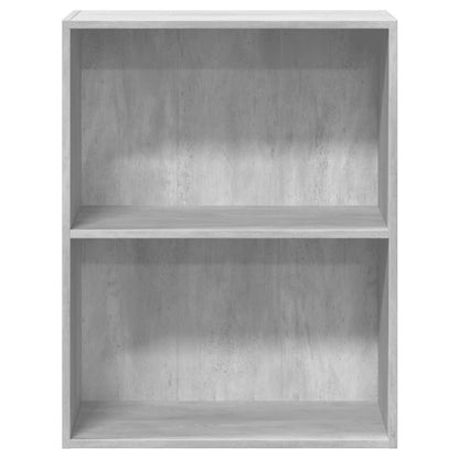 Libreria 2 Ripiani Grigio Cemento 60x30x76,5 Legno Multistrato