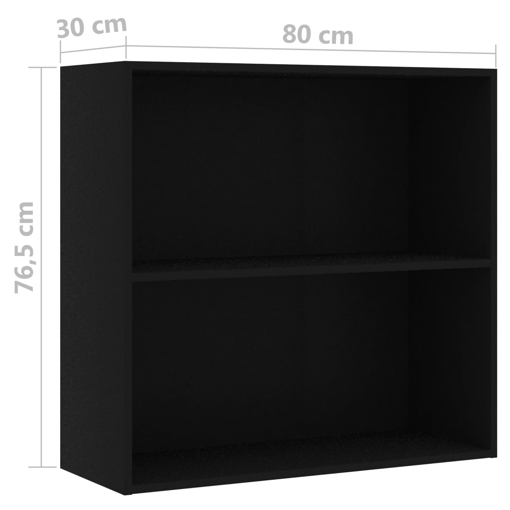 Libreria Nera 80x30x76,5 cm in Legno Multistrato | homemem39