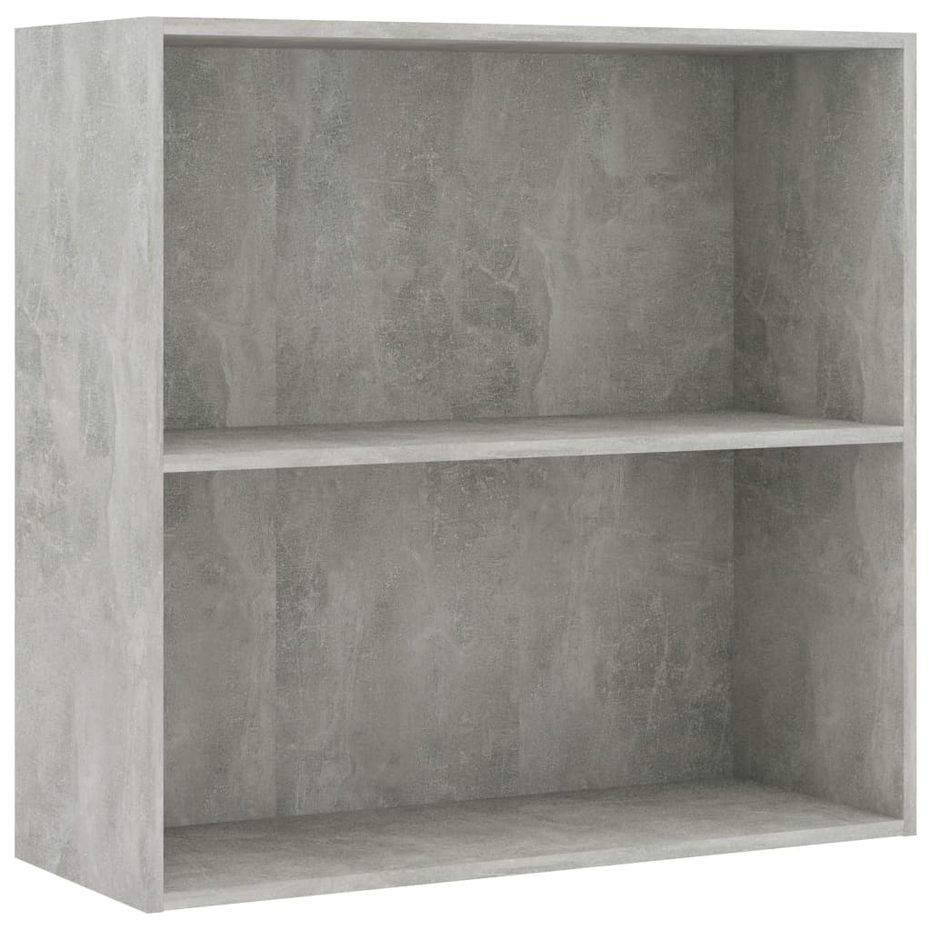 Libreria 2 Ripiani Grigio Cemento 80x30x76,5 Legno Multistrato