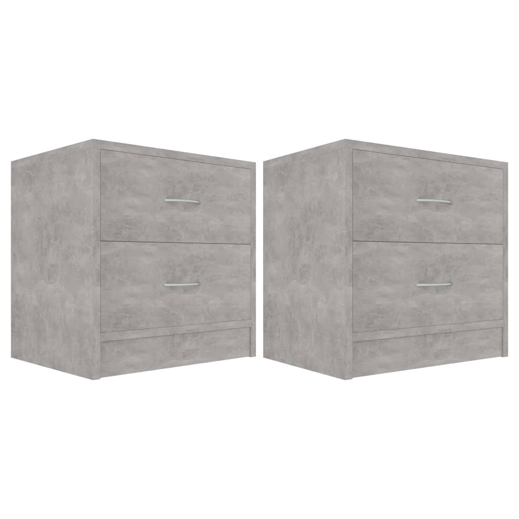 Comodini 2 pz Grigio Cemento 40x30x40 cm in Legno Multistrato - homemem39