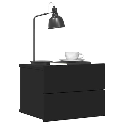 Comodino Nero 40x30x30 cm in Legno Multistrato - homemem39