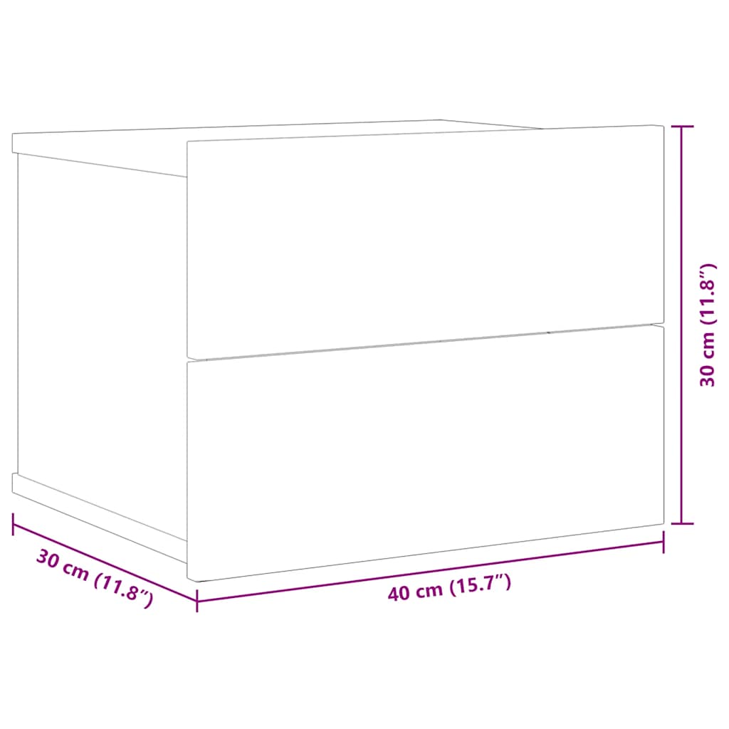 Comodino Rovere Sonoma 40x30x30 cm in Legno Multistrato - homemem39