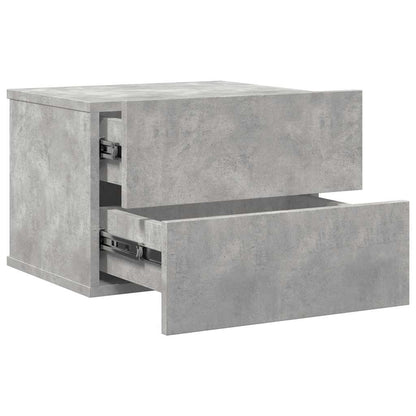 Comodino Grigio Cemento 40x30x30 cm in Legno Multistrato - homemem39