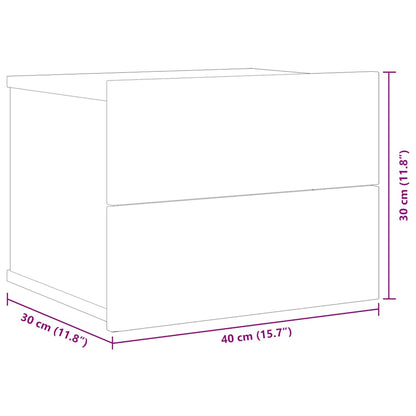 Comodino Grigio Cemento 40x30x30 cm in Legno Multistrato - homemem39