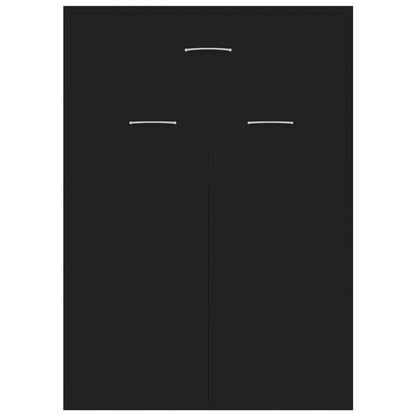 Scarpiera Nera 60x35x84 cm in Legno Multistrato - homemem39