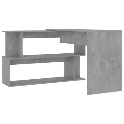 Scrivania Angolo Grigio Cemento 200x50x76 cm Legno Multistrato - homemem39
