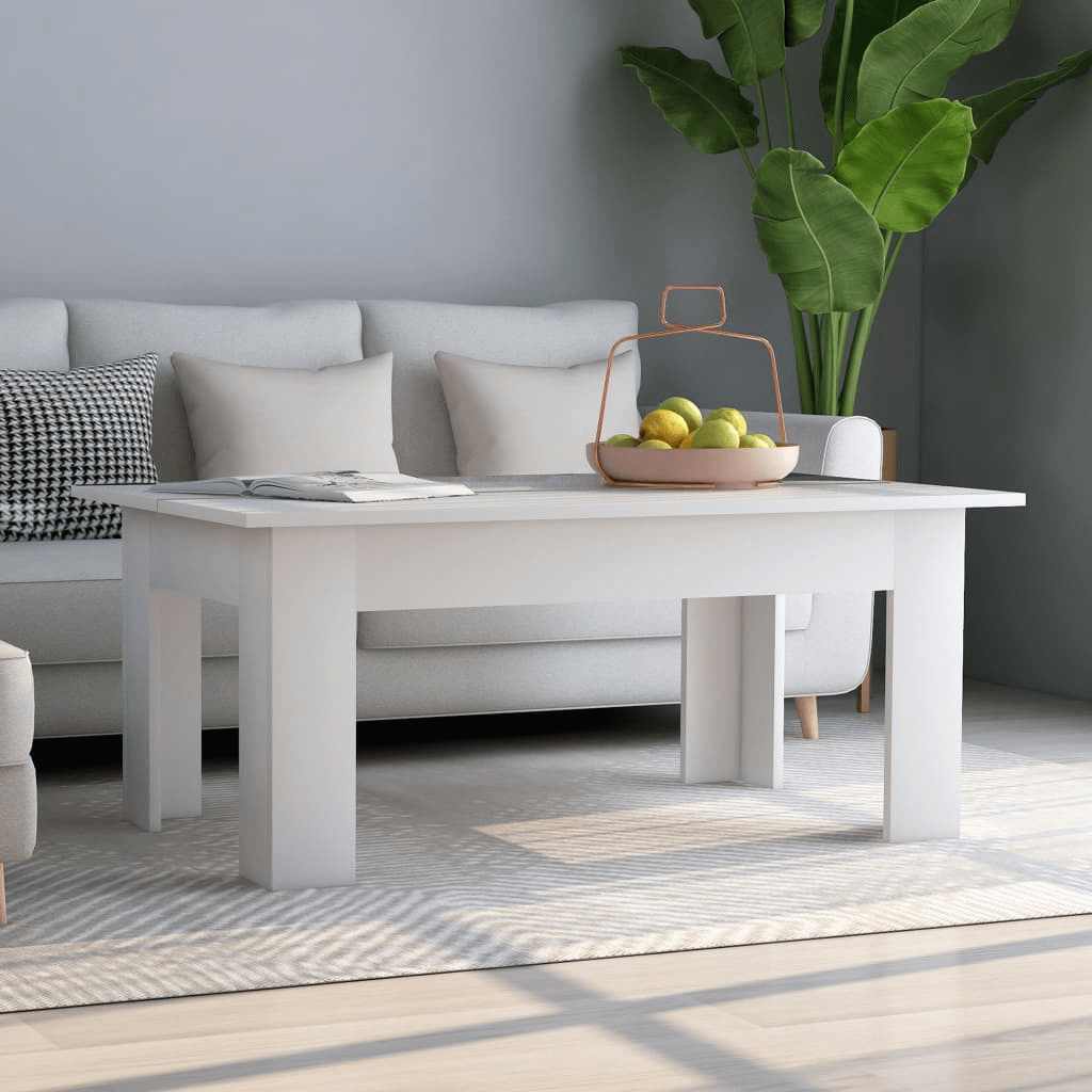 Tavolino da Salotto Bianco 100x60x42 cm in Legno Multistrato | homemem39