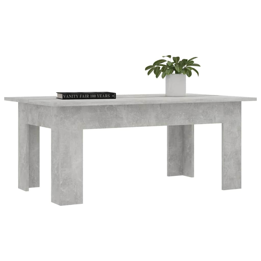 Tavolino Salotto Grigio Cemento 100x60x42 cm Legno Multistrato | homemem39