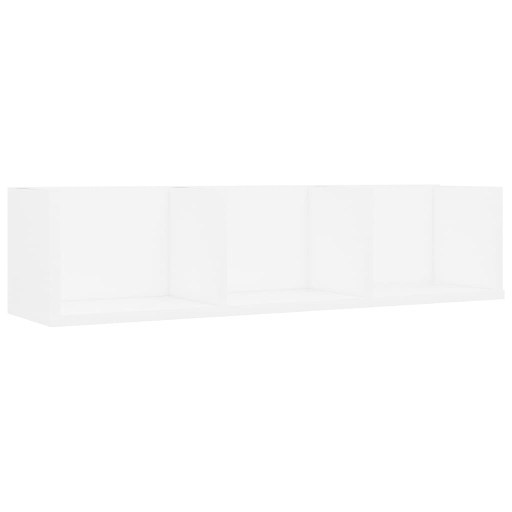 Scaffale Porta CD a Parete Bianco 75x18x18 cm in Multistrato | homemem39