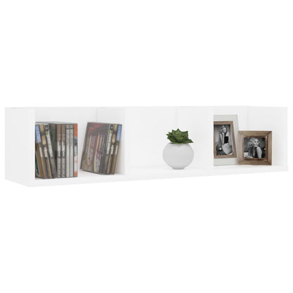 Scaffale Porta CD a Parete Bianco 75x18x18 cm in Multistrato | homemem39