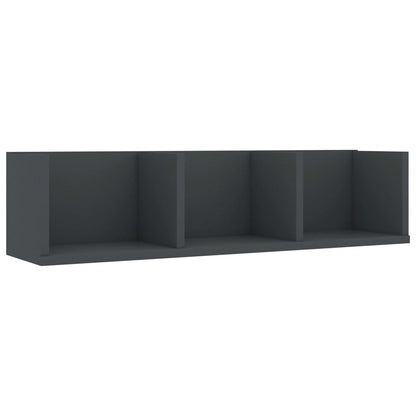 Scaffale Porta CD a Parete Grigio 75x18x18 cm Legno Multistrato | homemem39