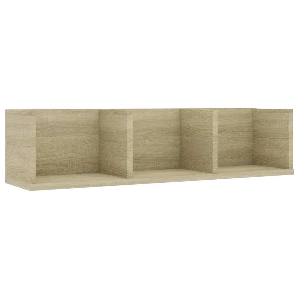 Scaffale Porta CD a Parete Rovere Sonoma 75x18x18cm Multistrato | homemem39