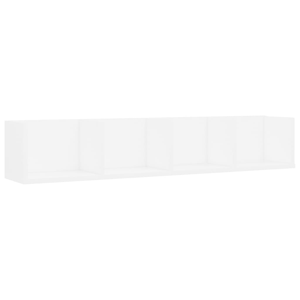Scaffale Porta CD a Parete Bianco 100x18x18 cm in Multistrato | homemem39