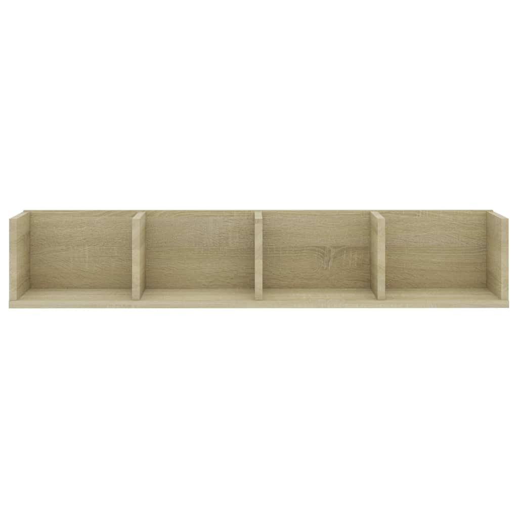 Scaffale Porta CD Parete Rovere Sonoma 100x18x18 cm Multistrato