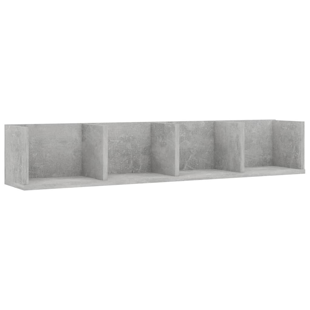 Scaffale Porta CD Grigio Cemento 100x18x18 cm Legno Multistrato | homemem39