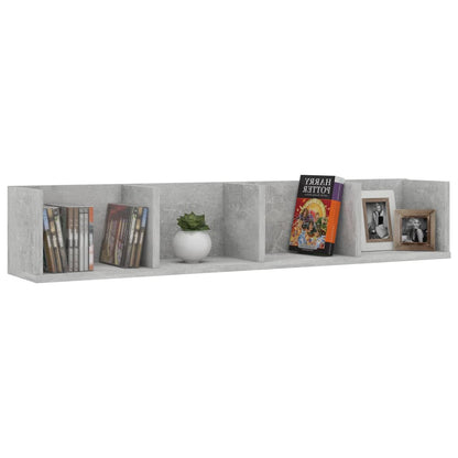 Scaffale Porta CD Grigio Cemento 100x18x18 cm Legno Multistrato | homemem39