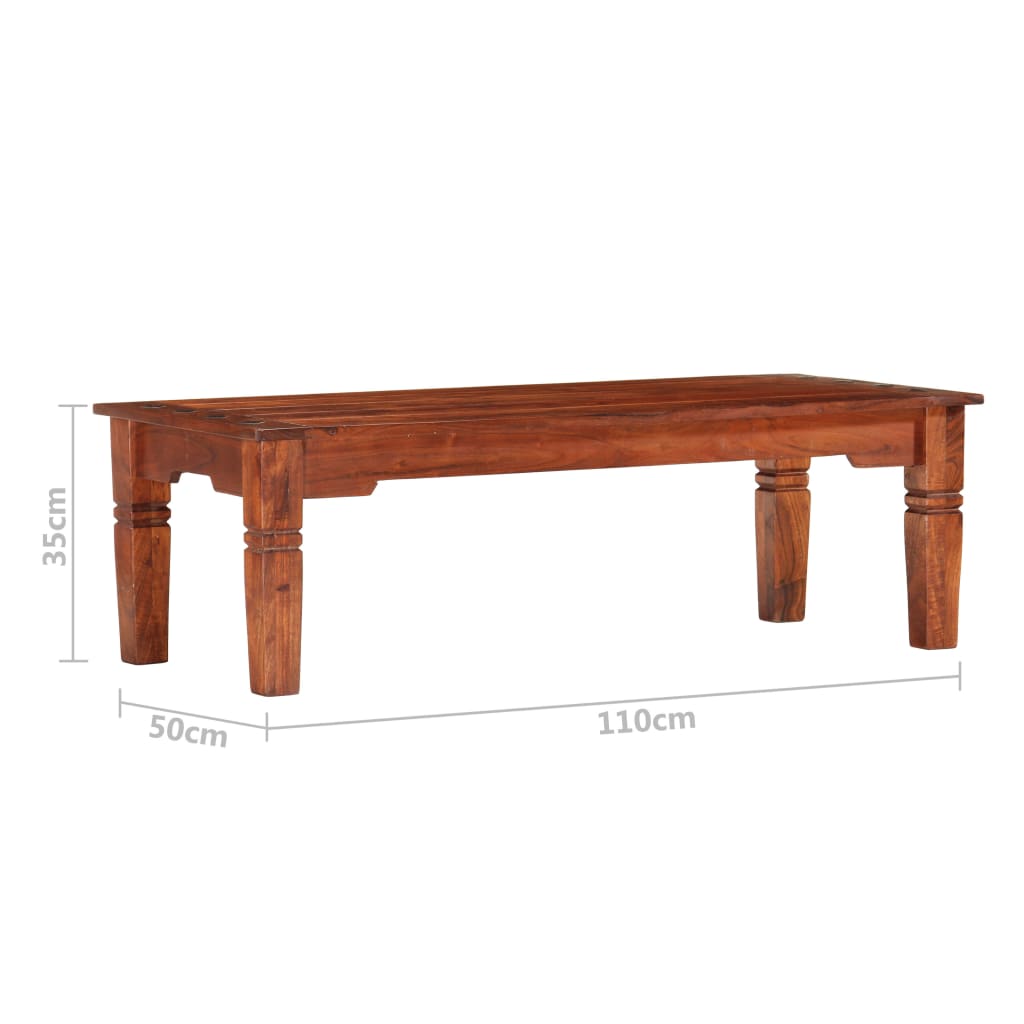 Tavolino da Salotto 110x50x35 cm in Legno Massello di Acacia | homemem39