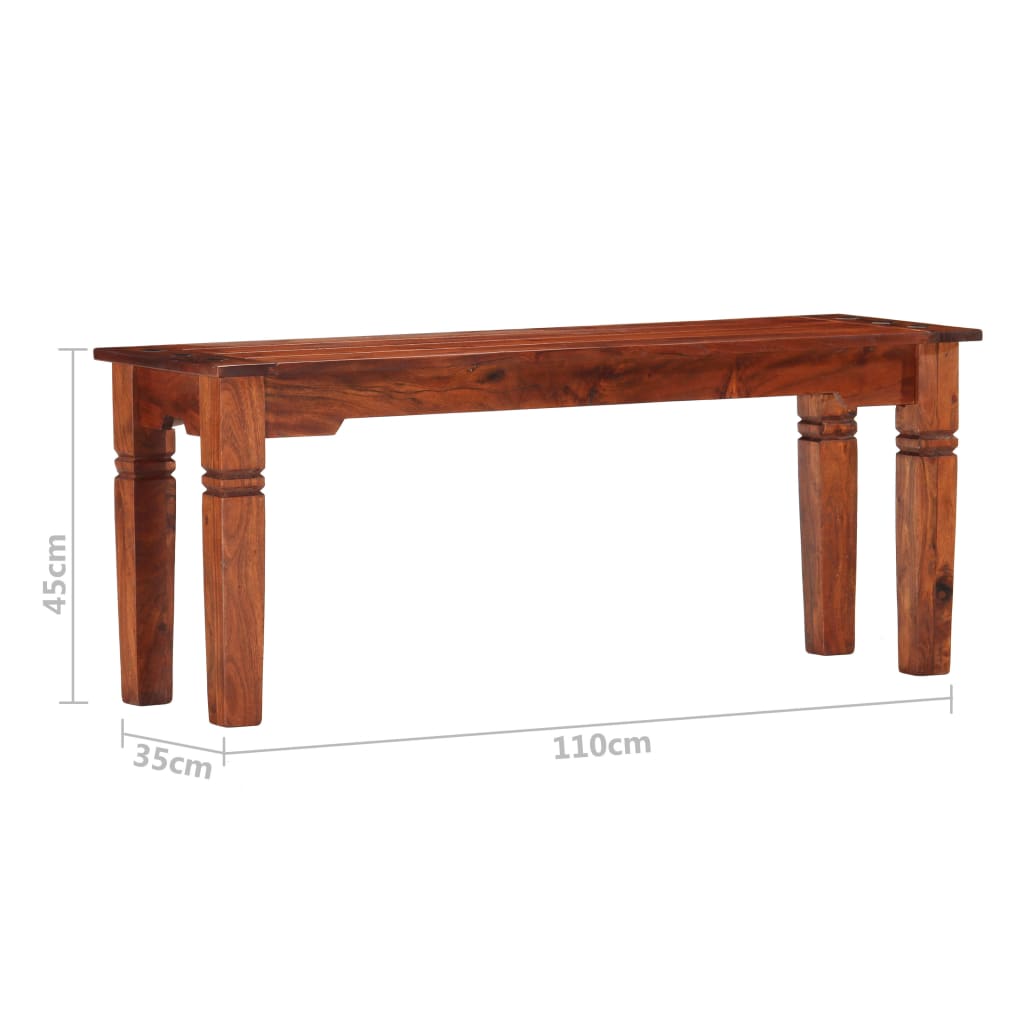 Panca 110 cm in Legno Massello di Acacia - homemem39