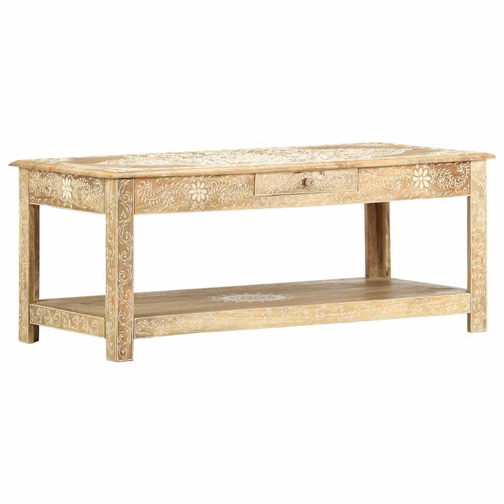 Tavolino da Salotto 110x50x45 cm Mango Massello Dipinto a Mano