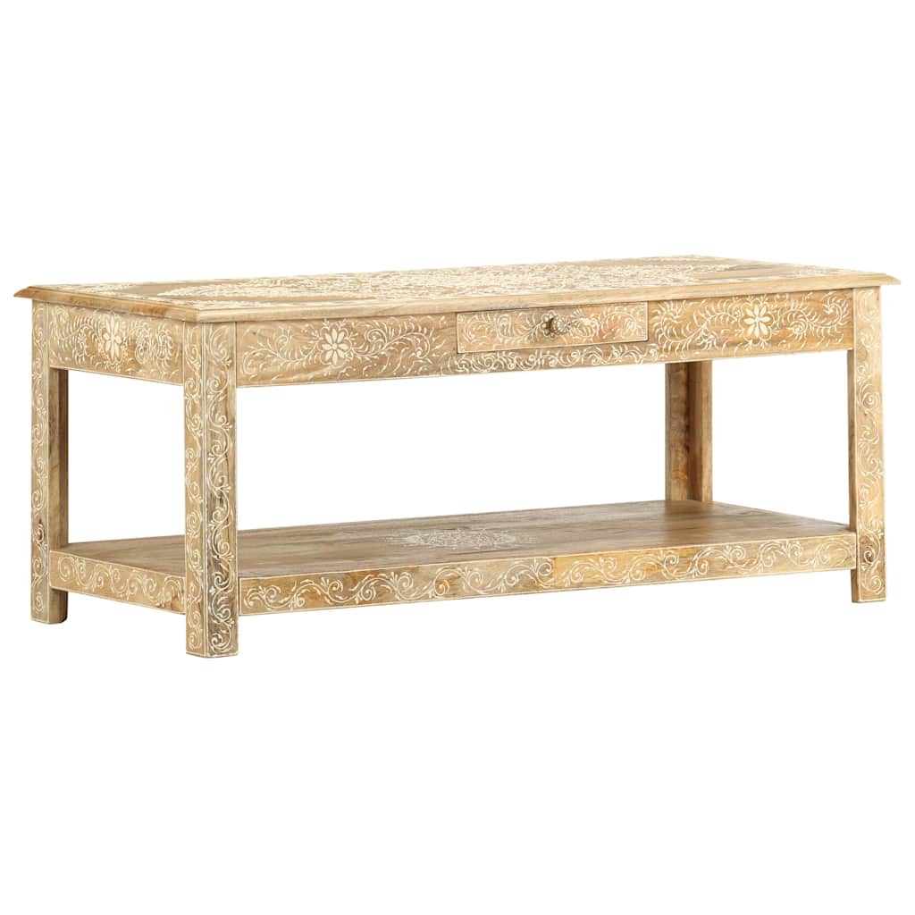 Tavolino da Salotto 110x50x45 cm Mango Massello Dipinto a Mano