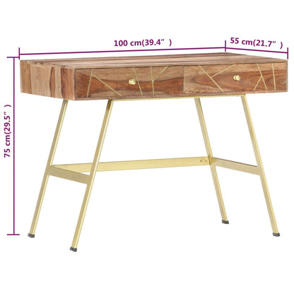 Scrivania con Cassetti 100x55x75 cm Legno Massello di Acacia