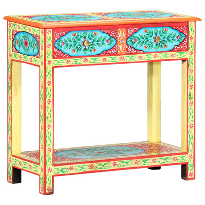 Tavolo Consolle Dipinto a Mano 80x35x75 cm in Legno di Mango
