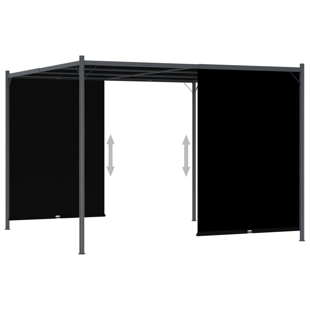 Pergola da Giardino con Tetto Retrattile 3x3 m Antracite | homemem39