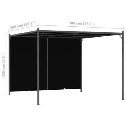 Pergola da Giardino con Tetto Retrattile 3x3 m Antracite | homemem39