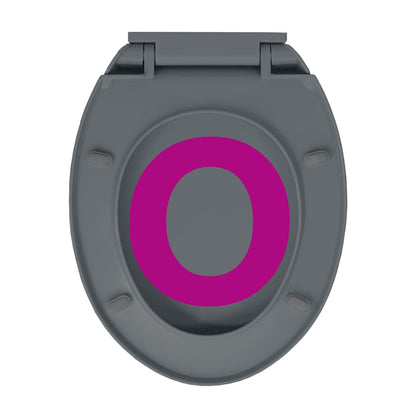 Ovaler grauer WC-Sitz mit Soft-Closing und Schnellverschluss