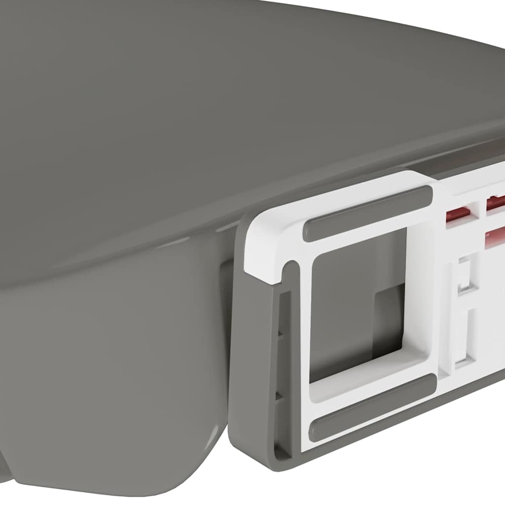 Ovaler grauer WC-Sitz mit Soft-Closing und Schnellverschluss