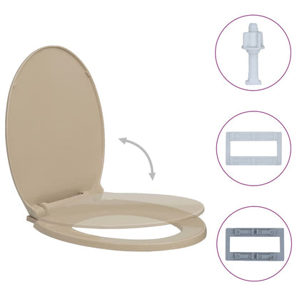 Tavoletta WC a Chiusura Ammortizzata Beige Ovale - homemem39