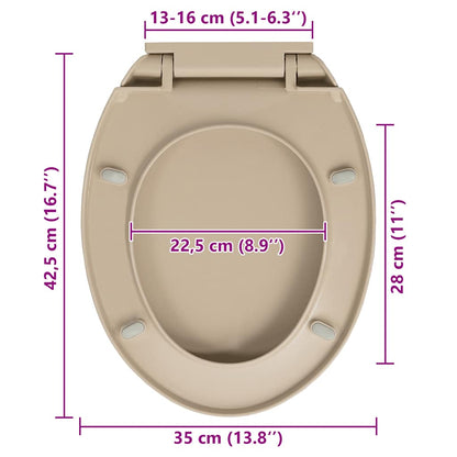 Copriwater Chiusura Ammortizzata e Sgancio Rapido Beige Ovale
