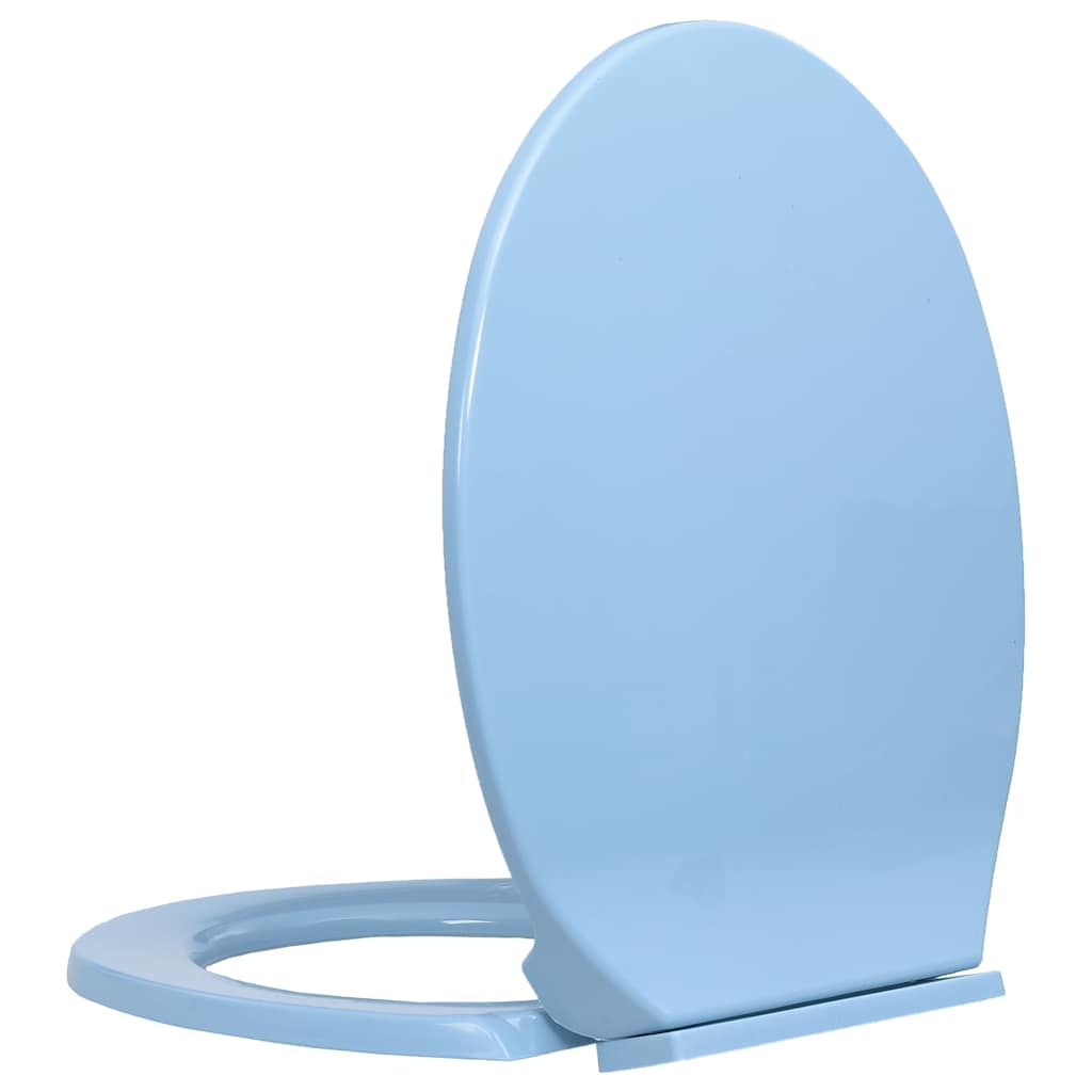 Tavoletta WC a Chiusura Ammortizzata Blu Ovale | homemem39