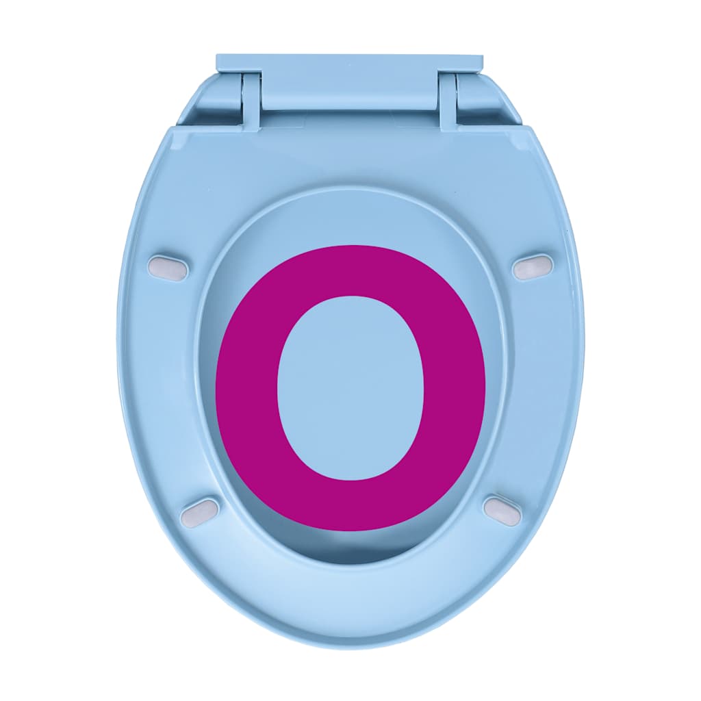 Tavoletta WC a Chiusura Ammortizzata Blu Ovale