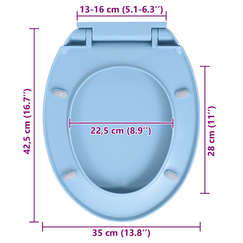 Tavoletta WC a Chiusura Ammortizzata Blu Ovale | homemem39