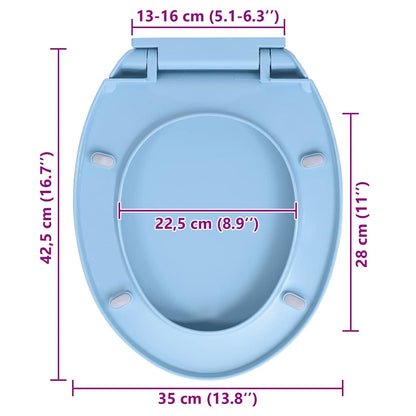 Tavoletta WC a Chiusura Ammortizzata Blu Ovale | homemem39