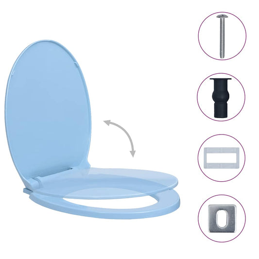 Copriwater Chiusura Ammortizzata e Sgancio Rapido Blu Ovale | homemem39