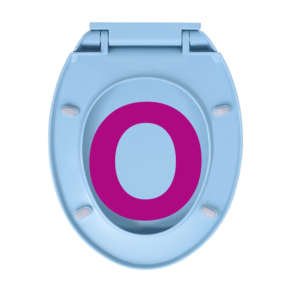 Copriwater Chiusura Ammortizzata e Sgancio Rapido Blu Ovale | homemem39