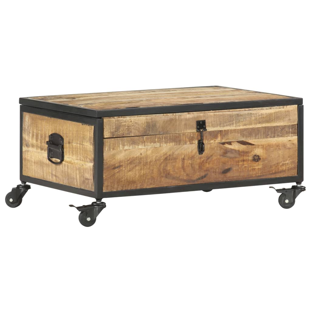 Tavolino da Salotto 70x50x33 cm in Legno Massello di Mango | homemem39