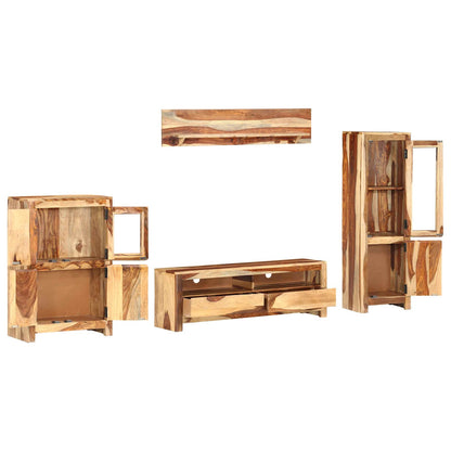 Set di Unità TV con cassetto Montaggio a parete Marrone legno