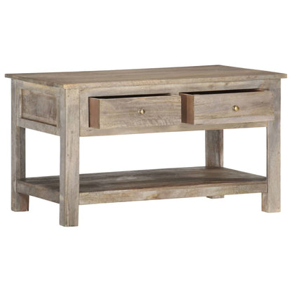 Tavolino da Salotto 82x52x47 cm in Legno Massello di Mango